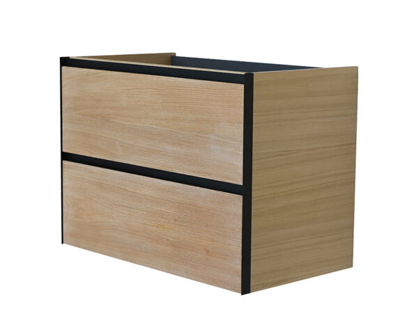 Lotus onderkast met 2 laden 80 x 45,2 cm naturel eik/mat zwart 323686