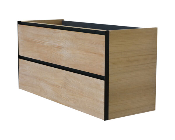 Lotus onderkast met 2 laden 100 x 45,2 cm naturel eik/mat zwart 323688