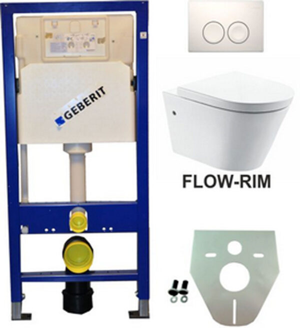Geberit UP 100 Flow Rim wc+zitt.+ Delta 25 wit 324914