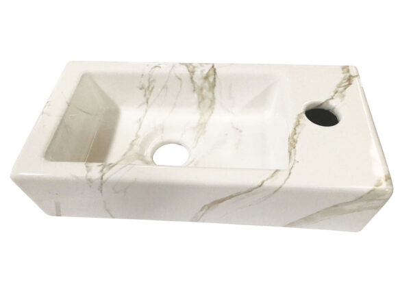 Rhea S mini fontein rechts 36,5 x 18 x 9 cm keramiek carrara 325497