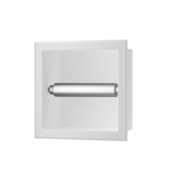 Rocko toiletrolhouder zonder klep inbouw mat wit 332112