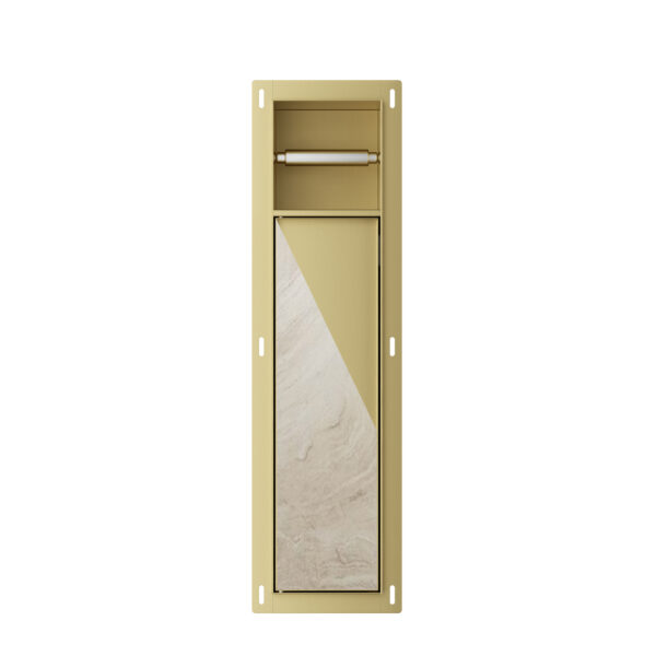 Rocko toiletrol- en borstelhouder inbouw betegelbaar geborsteld messing PVD 332134