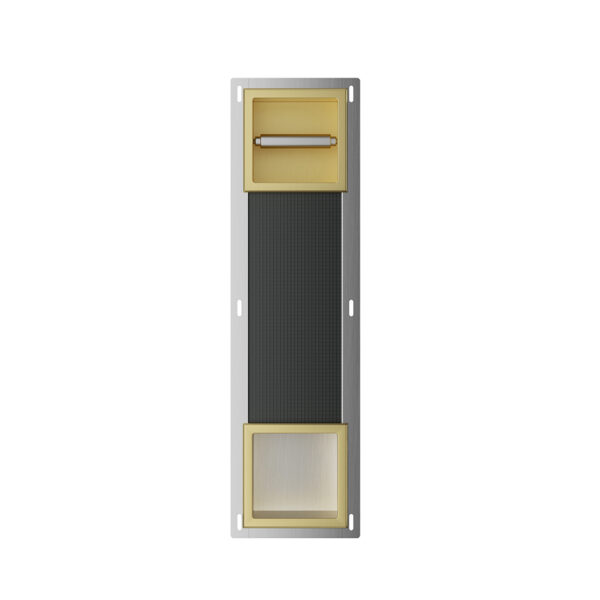 Rocko toiletrolhouder zonder klep en reserverolhouder inbouw geborsteld messing 332187