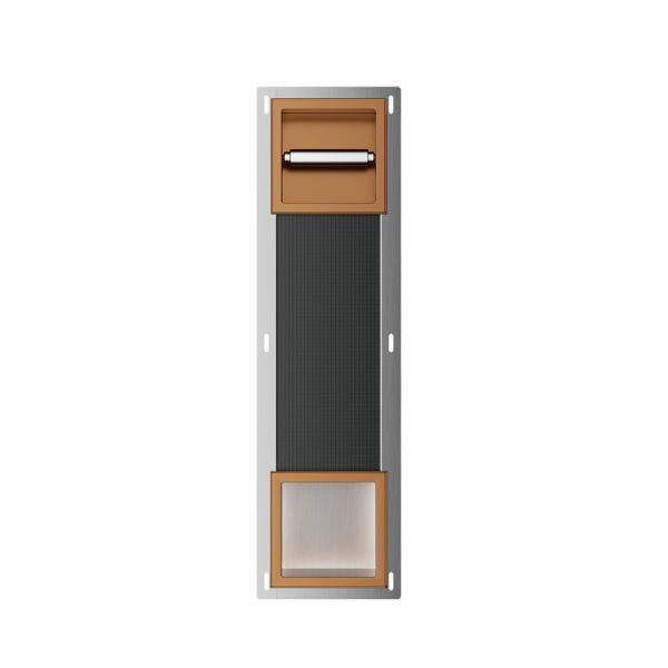 Rocko toiletrolhouder zonder klep en reserverolhouder inbouw geborsteld brons koper 332188