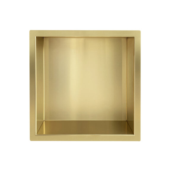 Demis inbouwnis 30 x 30 x 7 cm geborsteld messing PVD 332191