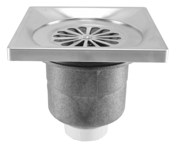 Riko Luxe doucheput met onderuitlaat 14 x 14 cm RVS 333532
