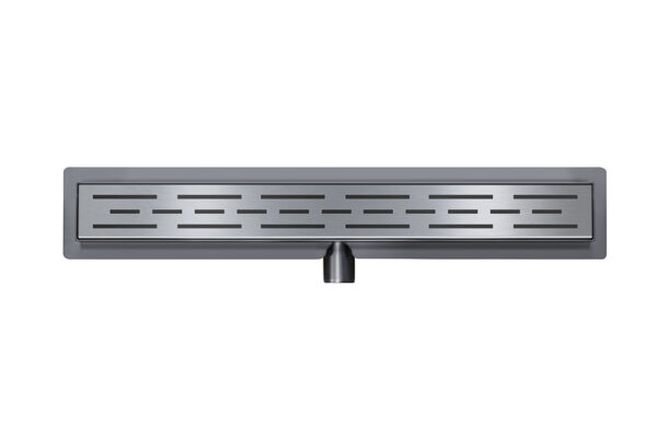 Douchegoot met flens en rooster 70 x 7 cm gunmetal PVD 334630