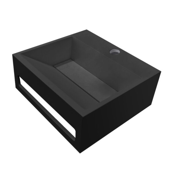 Julia fontein 30 x 28 x 12,5 cm solid surface mat zwart 364081