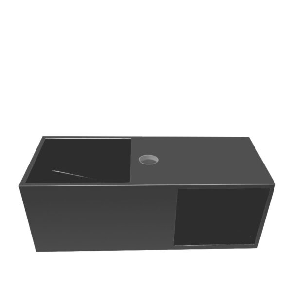 Julia fontein met nis 54 x 20 x 20 cm solid surface mat zwart 364083