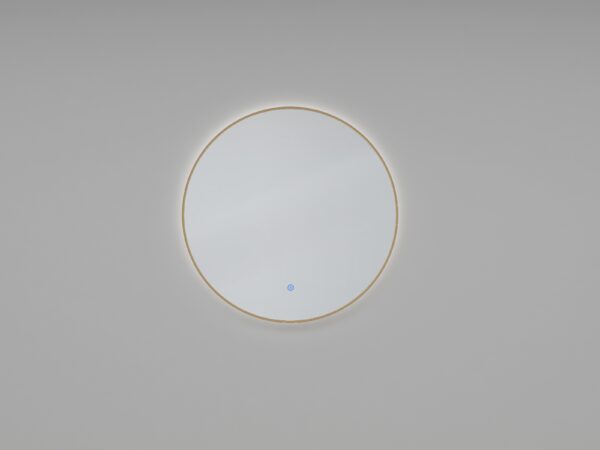 Novi spiegel rond met LED, dimbaar 100 cm geborsteld messing 383710