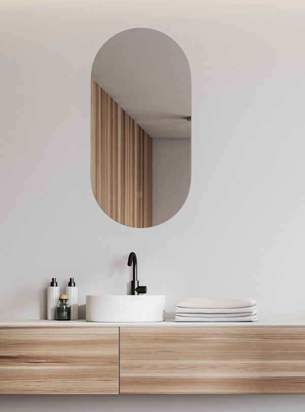 Lumia spiegel ovaal met LED, dimbaar en spiegelverwarming 50 x 100 cm 383713