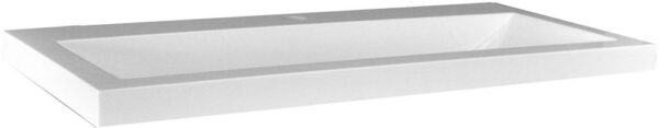 Flag wastafel enkel met 1 kraangat 80x36x4 cm kunstmarmer glans wit 384036