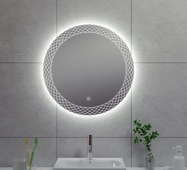 Deco spiegel rond met LED, dimbaar 60 cm 384105