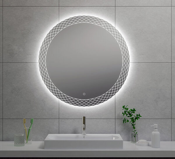 Deco spiegel rond met LED, dimbaar 80 cm 384106