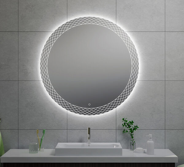 Deco spiegel rond met LED, dimbaar 100 cm 384107