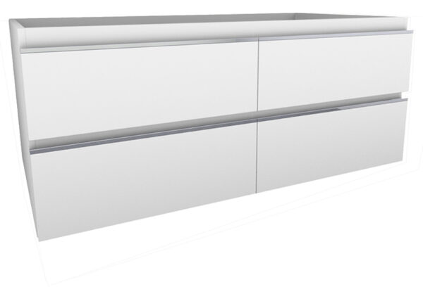 Tigris onderkast met 4 laden 2 uitsparingen 120 x 46 cm glans wit 386006