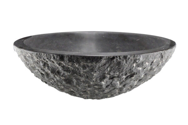 Raw waskom rond hamerslag 42x14 cm hardsteen gezoet 393518