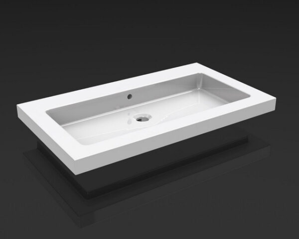 Kera wastafel enkel zonder kraangat 60x46x5 cm keramiek glans wit 393800