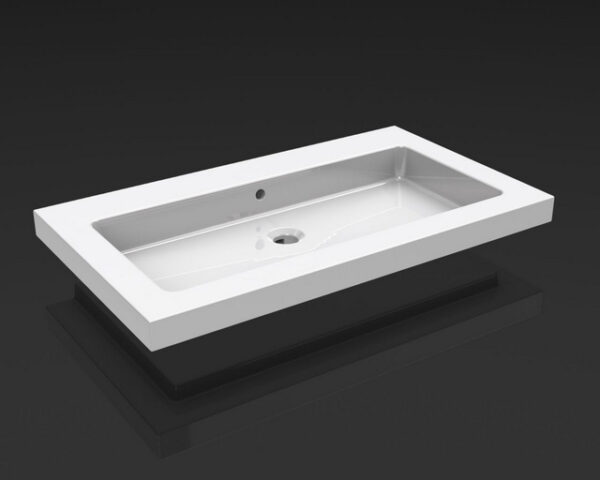 Kera wastafel enkel zonder kraangat 80x46x5 cm keramiek glans wit 393802