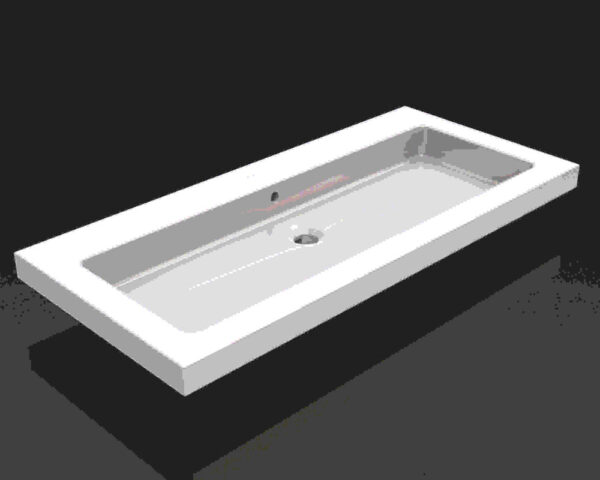 Kera wastafel enkel zonder kraangat 100x46x5 cm keramiek glans wit 393804