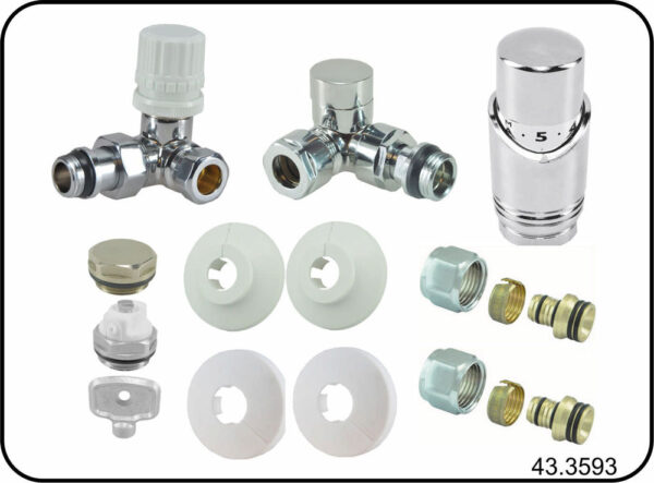 luxe therm.rad.aansluitset haaks verkeerd links chroom 433593