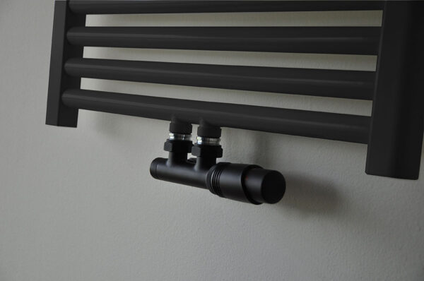 set thermostatisch onderblok haaks-rechts mat zwart 433602