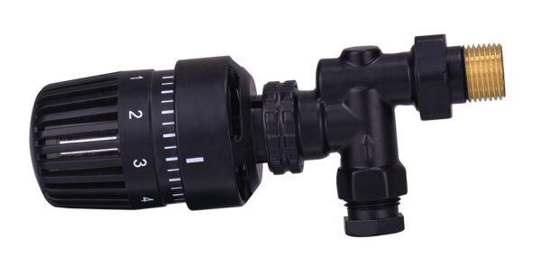 thermostatische radiatorventiel 1/2''x15mm axiaal mat-zwart 433692
