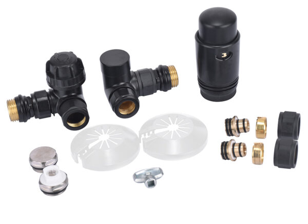 luxe therm.rad.aansluitset haaks verkeerd links mat-zwart 433696