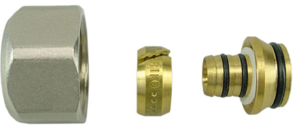 TP-99 Adaptor tbv Alu-Pex 16 x 2,0 Euro vernikkeld 434408
