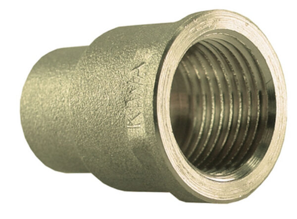 Messing soldeer schroefbus conisch 1/2"binnen x15 693569