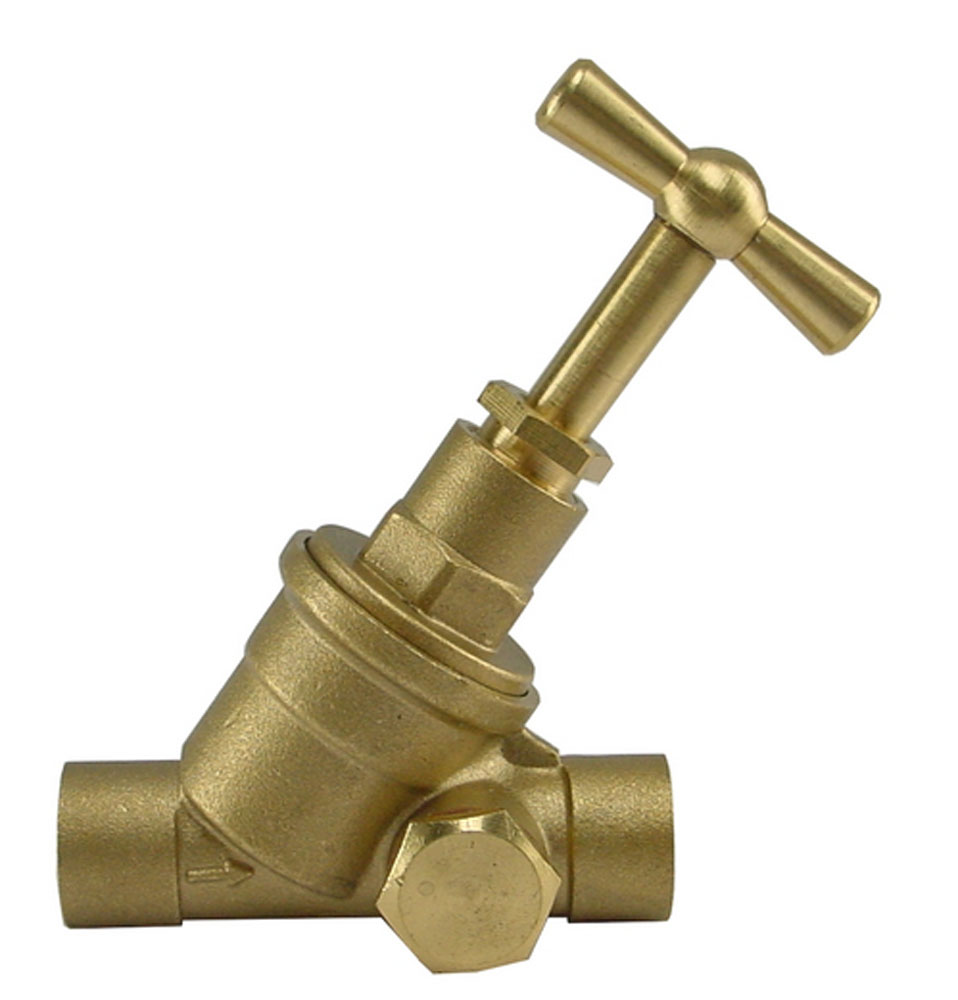 Productfoto Stopkraan 15mm cap x cap met aftapgelegenheid 145004