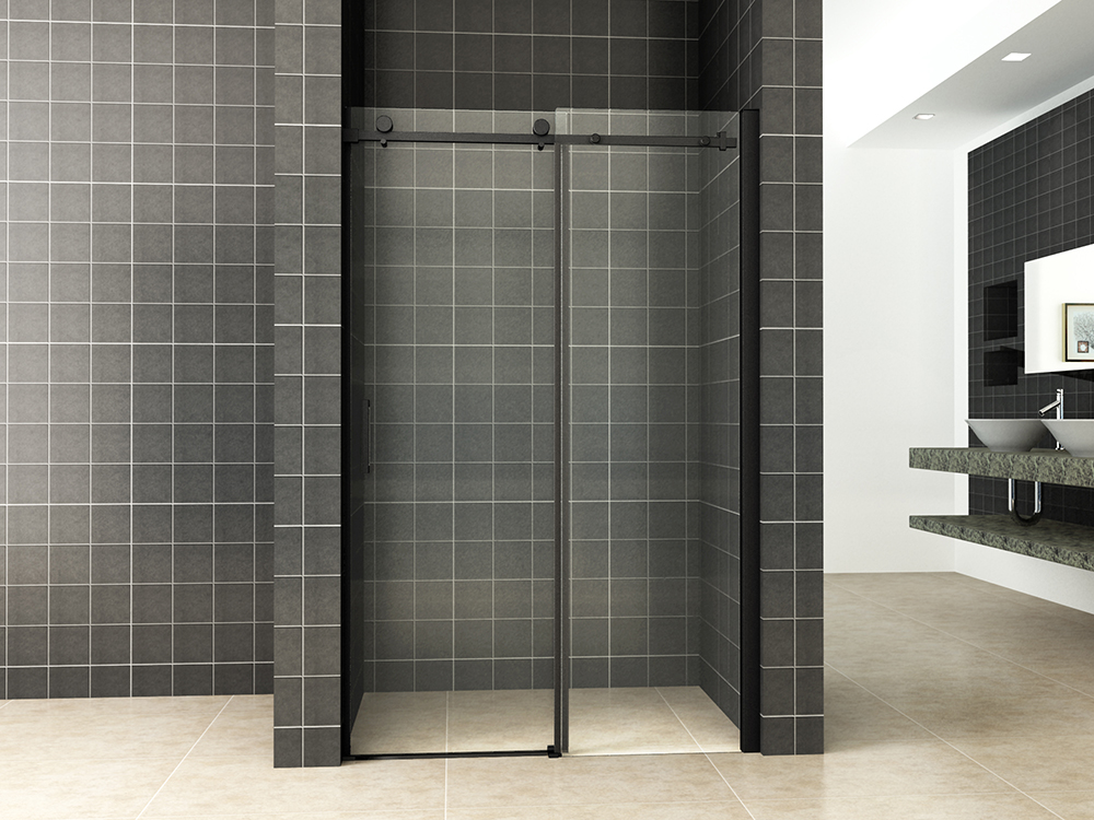 Productfoto Slide nis schuifdeur 1100 x 2000 x 8 mm nano helder glas/mat zwart 202800
