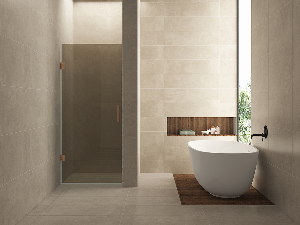 Productfoto Less nisdeur 900 x 2000 x 8 mm nano vintage brons glas/geborsteld brons koper 203100