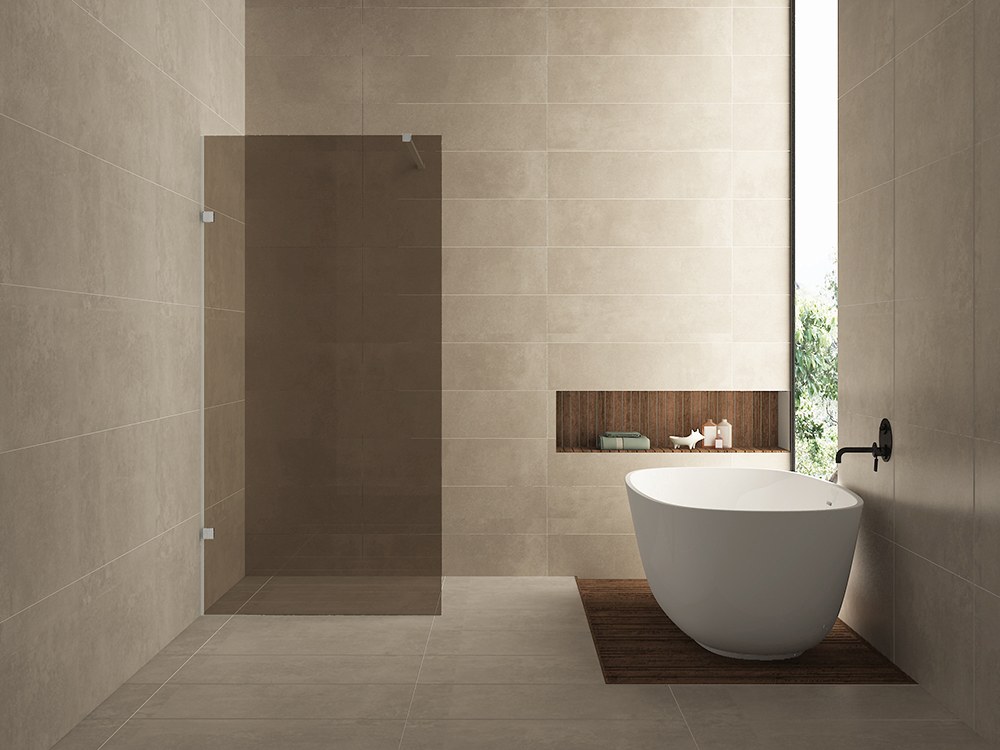 Productfoto Less inloopdouche 800 x 2000 x 8 mm nano vintage brons glas/geborsteld staal 203102
