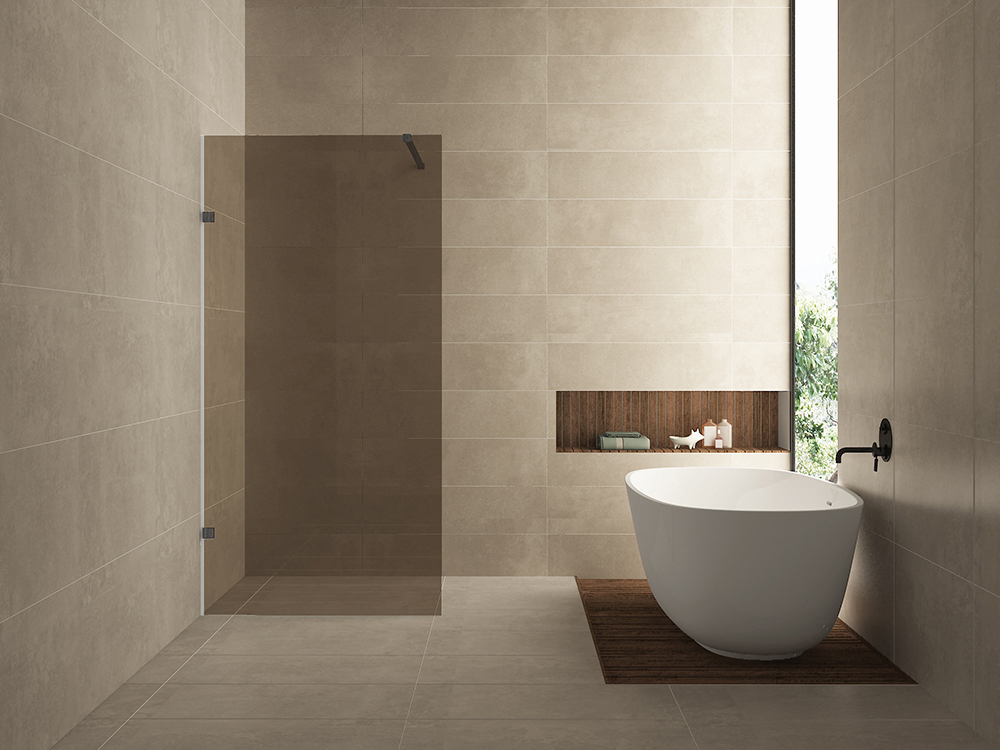 Productfoto Less inloopdouche 1000 x 2000 x 8 mm nano vintage brons glas/gunmetal 203120