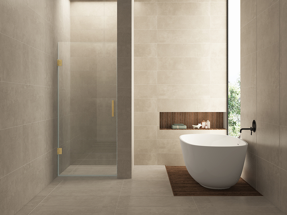 Productfoto Less nisdeur 1000 x 2000 x 8 mm nano helder glas/geborsteld messing 203203