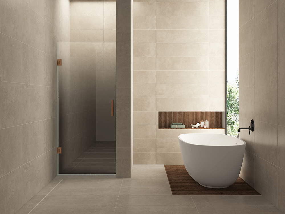 Productfoto Less nisdeur links 800 x 2000 x 8 mm nano spiegelrook- naar helder glas/geborsteld brons koper 203251