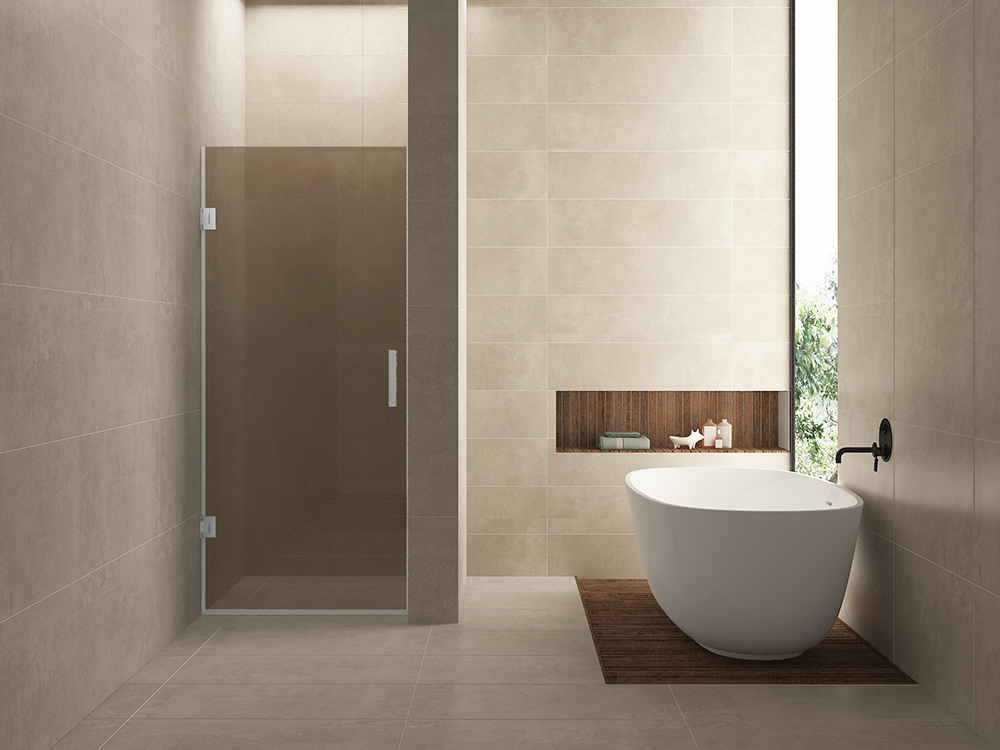 Productfoto Less nisdeur 700 x 2000 x 8 mm nano vintage brons glas/chroom 203280