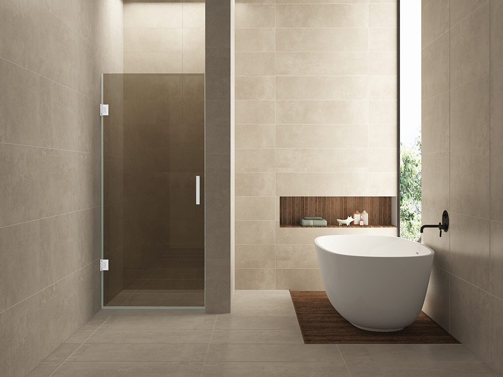 Productfoto Less nisdeur 700 x 2000 x 8 mm nano vintage brons glas/mat wit 203283