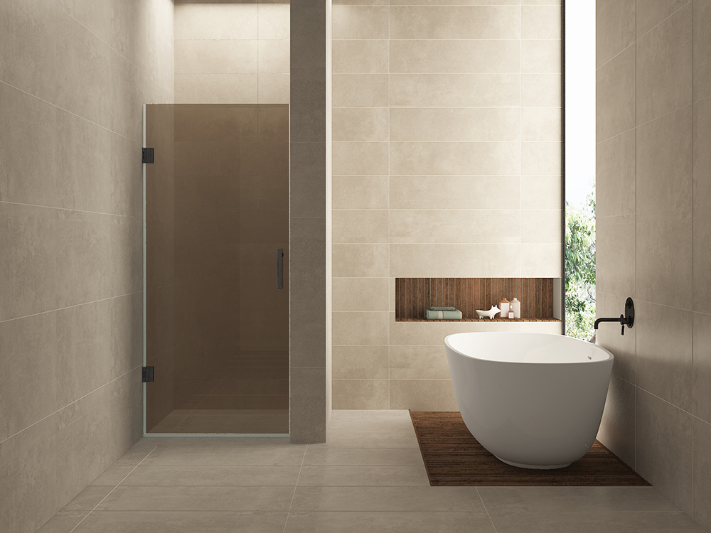 Productfoto Less nisdeur 700 x 2000 x 8 mm nano vintage brons glas/gunmetal 203285