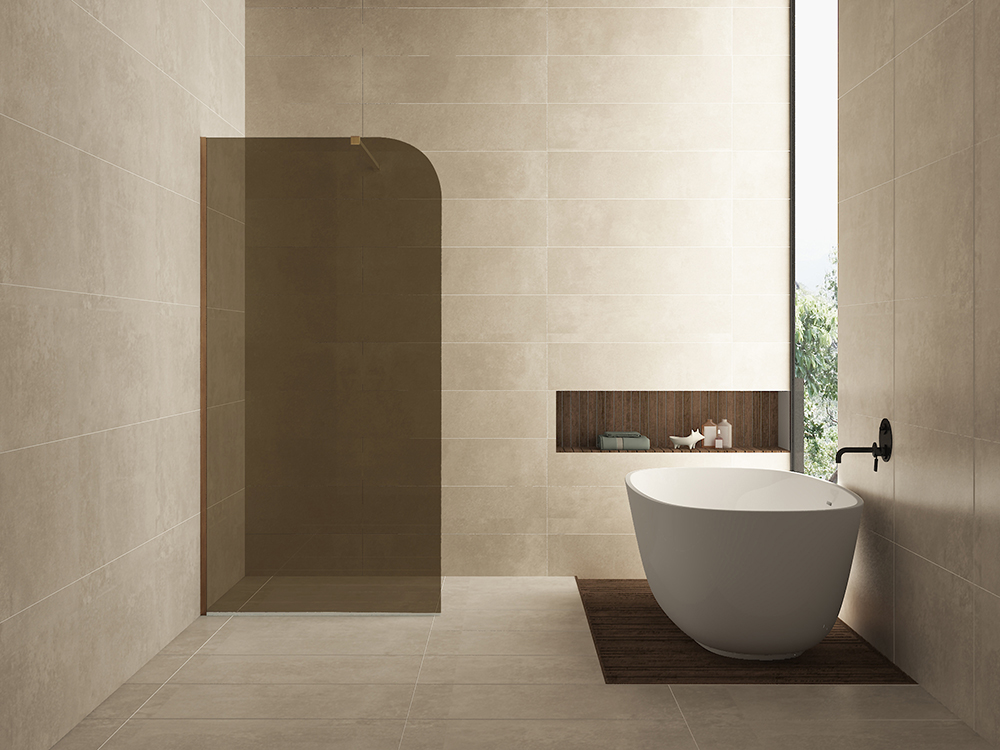 Productfoto Curvea inloopdouche 1000 x 2000 x 8 mm nano vintage brons glas 203584