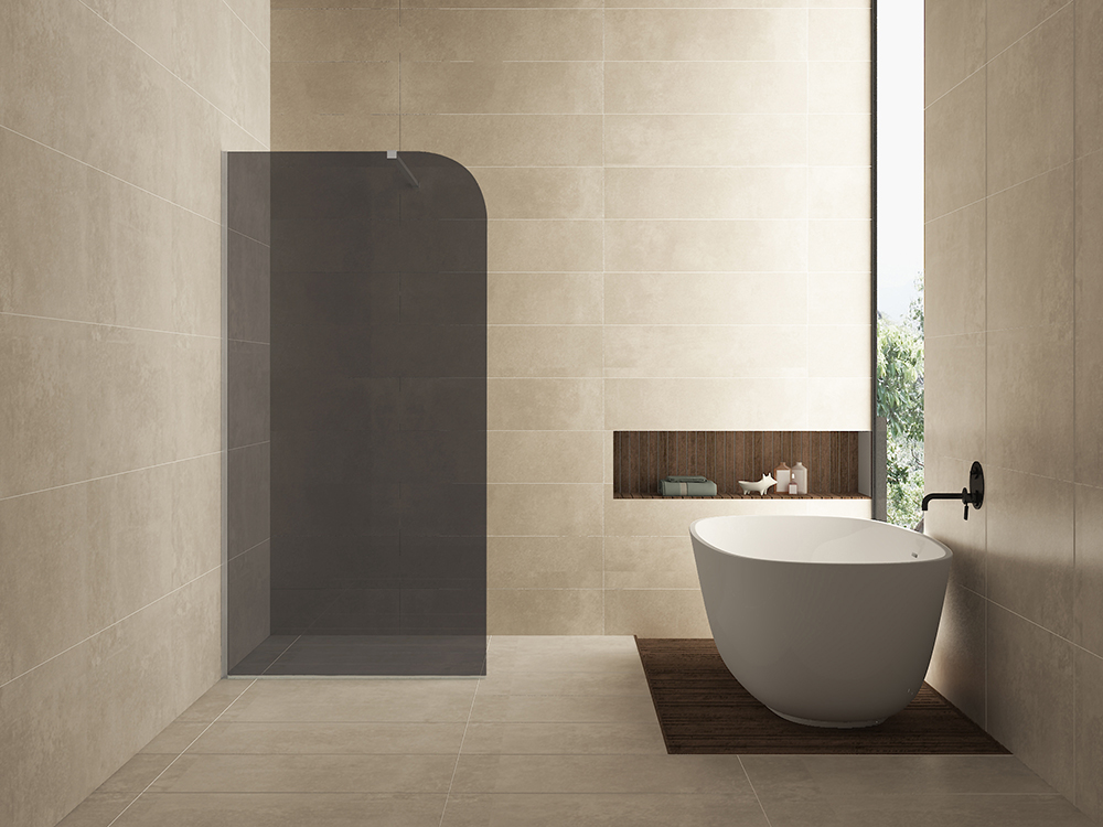 Productfoto Curvea inloopdouche 1000 x 2000 x 8 mm nano rookglas 203588
