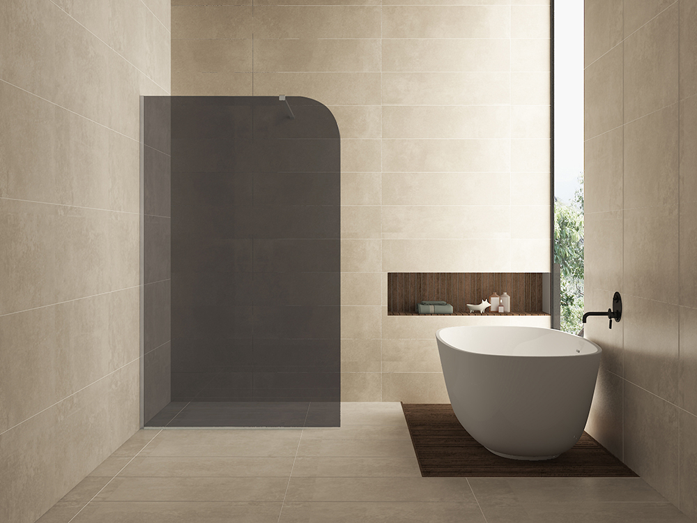 Productfoto Curvea inloopdouche 1200 x 2000 x 8 mm nano rookglas 203589