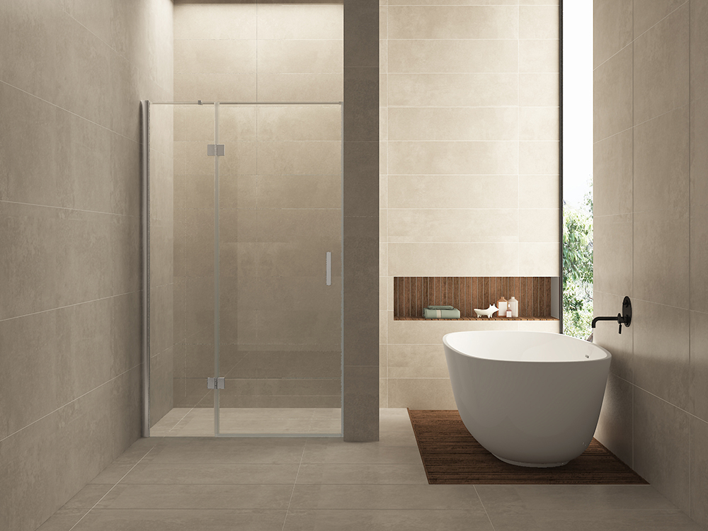 Productfoto Vaz nisdeur met vast deel 800 x 2000 x 8 mm nano helder glas/chroom 203920