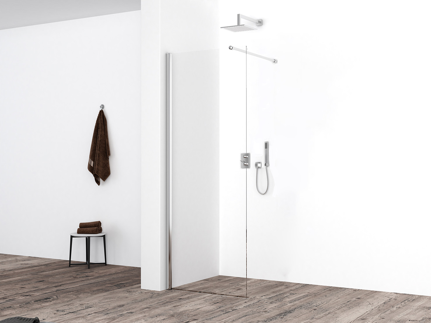 Productfoto Eco inloopdouche 500 x 2000 x 8 mm nano helder glas/chroom 204047
