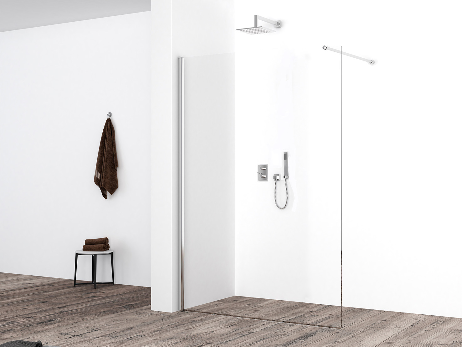 Productfoto Eco inloopdouche 1200 x 2000 x 8 mm nano helder glas/chroom 204053