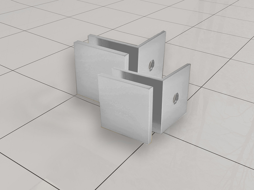Productfoto Less glaskoppelingset voor profielloze inloopdouche 2 stuks chroom 206160