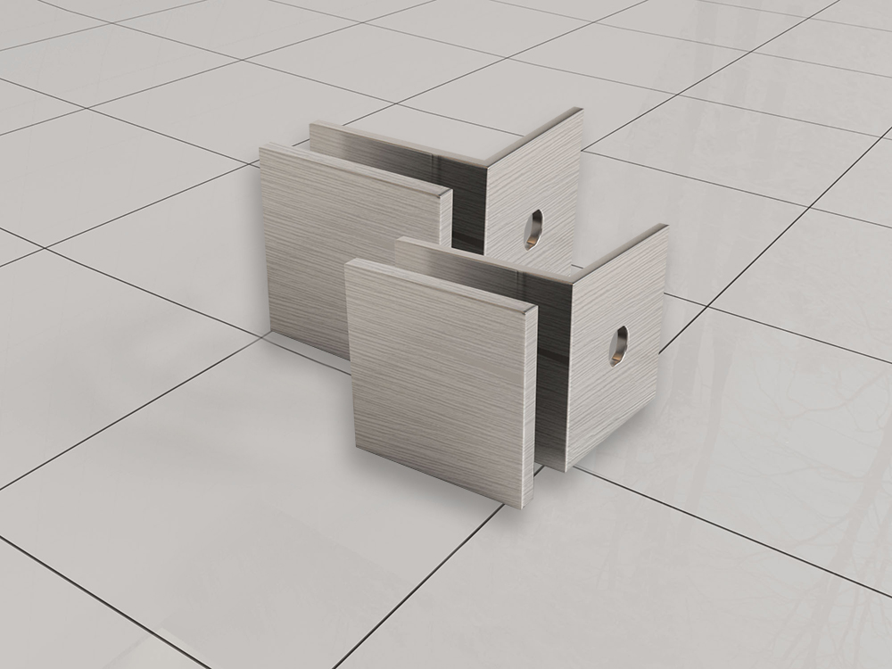 Productfoto Less glaskoppelingset voor profielloze inloopdouche 2 stuks geborsteld staal 206161