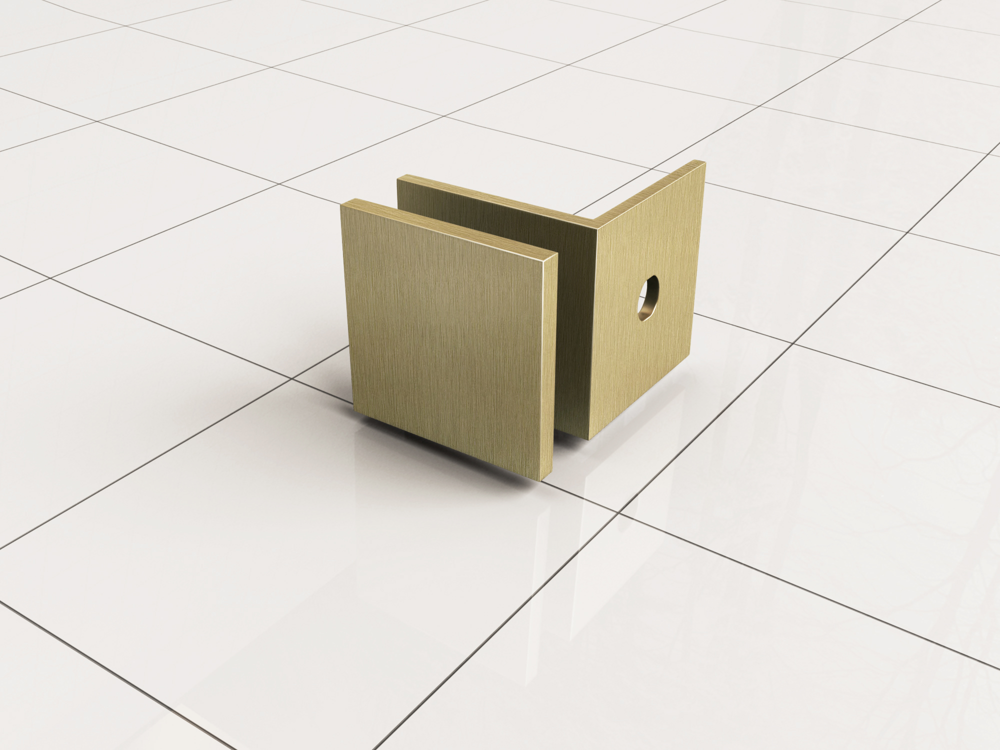 Productfoto Less glaskoppelingset voor profielloze inloopdouche 2 stuks geborsteld messing 206165