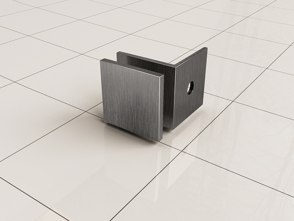 Productfoto Less glaskoppelingset voor profielloze inloopdouche 2 stuks gunmetal 206166